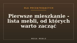 Pierwsze mieszkanie - lista mebli, od których warto zacząć