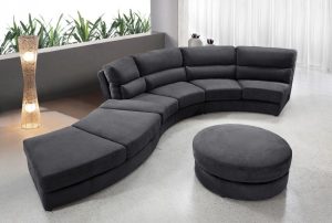 Narożnik OSLO modułowy w kolorze antracyt z materiału welur, nowoczesny salon